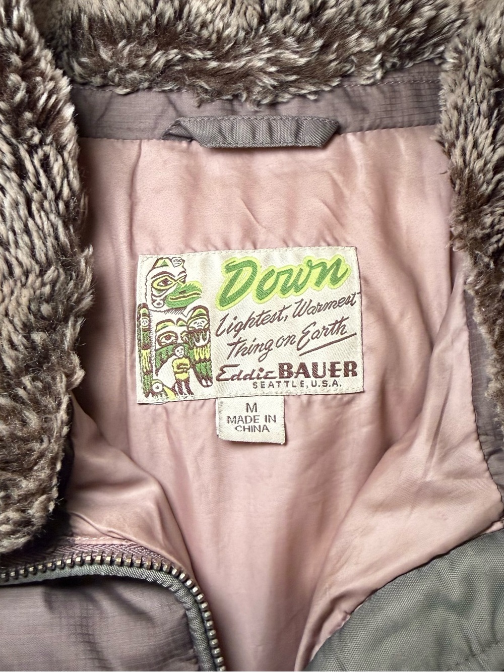Vintage Eddie Bauer Yukon Down Jacket Faux Fur Trim Y2K Aesthetic Gorpcore Med - Picture 8 of 16